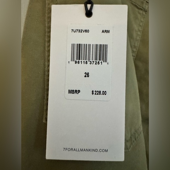 Seven For All Mankind NWT 26 Darted Boyfriend Jogger Pant in Army - Picture 6 of 7